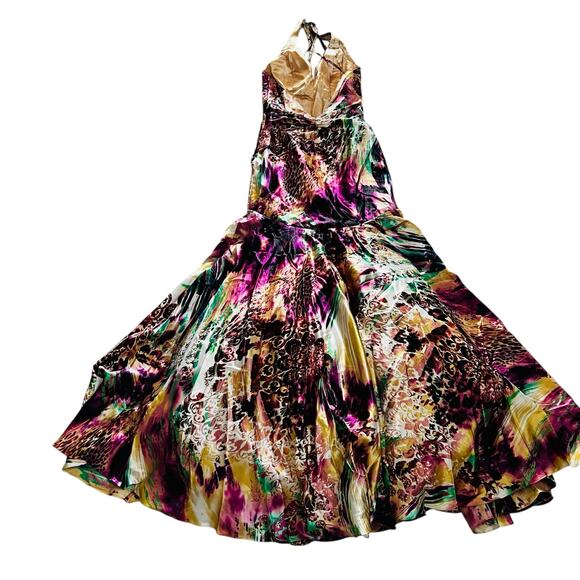 Sean Couture Printed Beaded Halter Dress Size 2 Multicolor - Picture 2 of 7